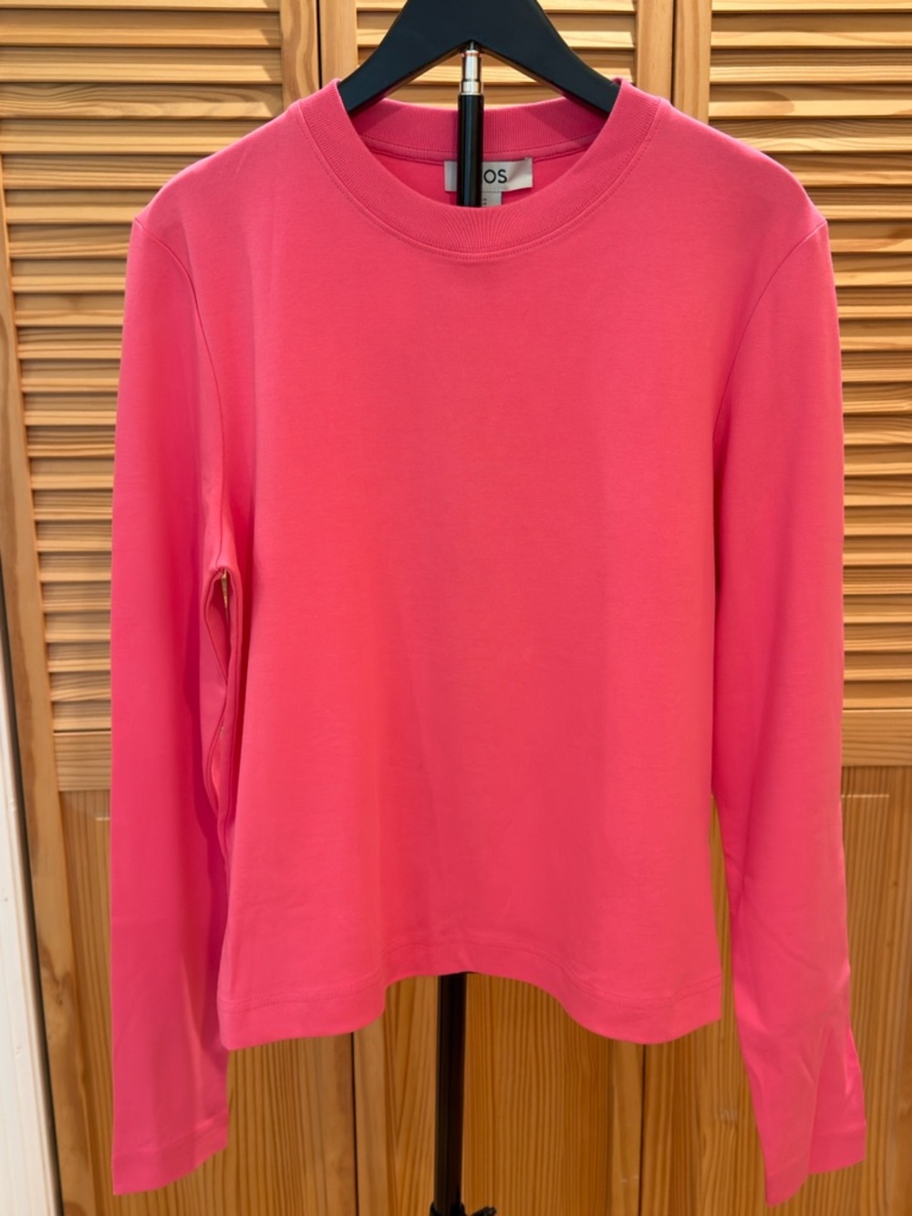 COS Bright Pink Long-Sleeve Crewneck Top